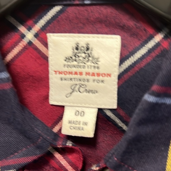 J CREW, THOMAS MASON SHIRTINGS PLAID PRINT BUTTON DOWN SHIRT SIZE 00 - Picture 3 of 5
